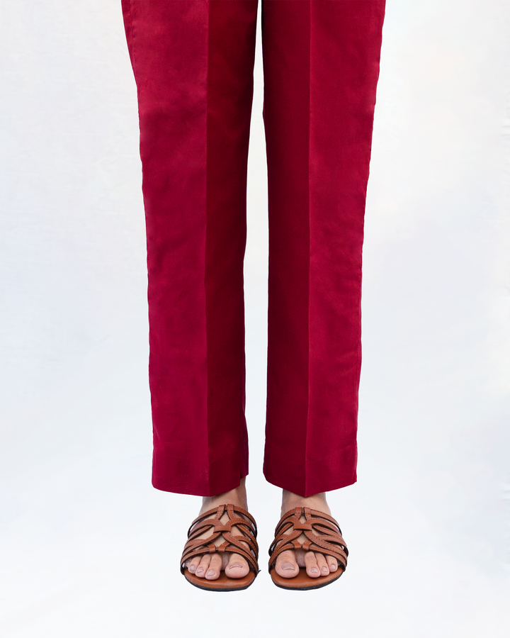 Maroon Straight Trouser