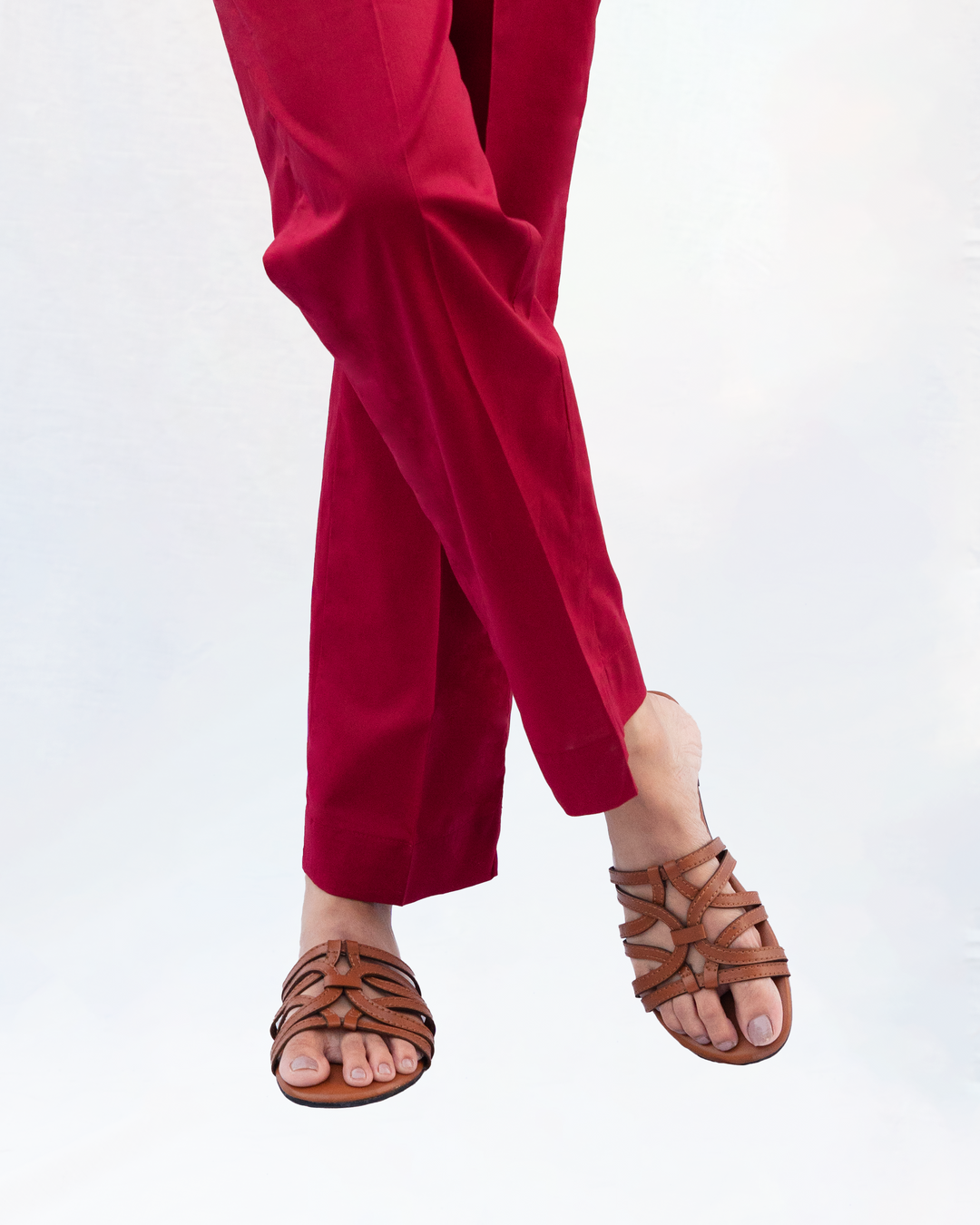 Maroon Straight Trouser