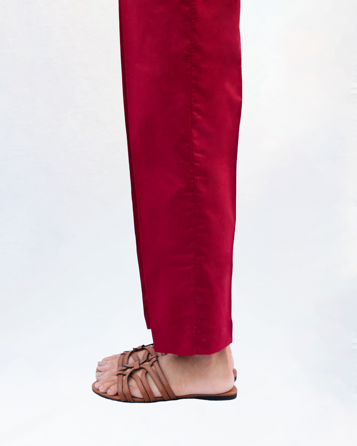 Maroon Straight Trouser