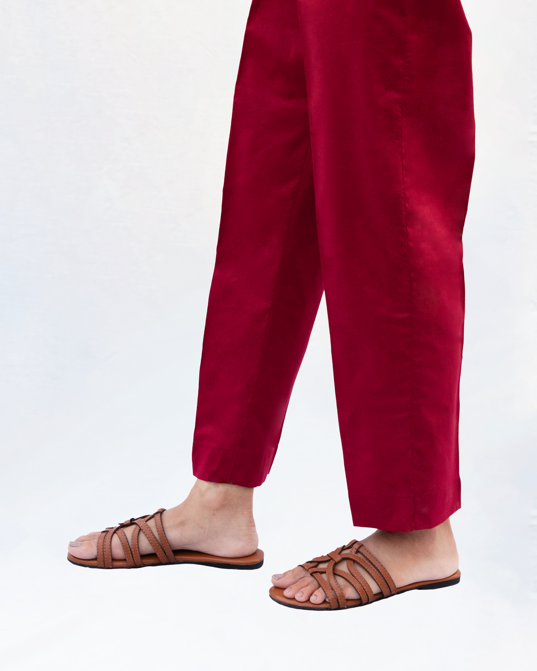 Maroon Straight Trouser