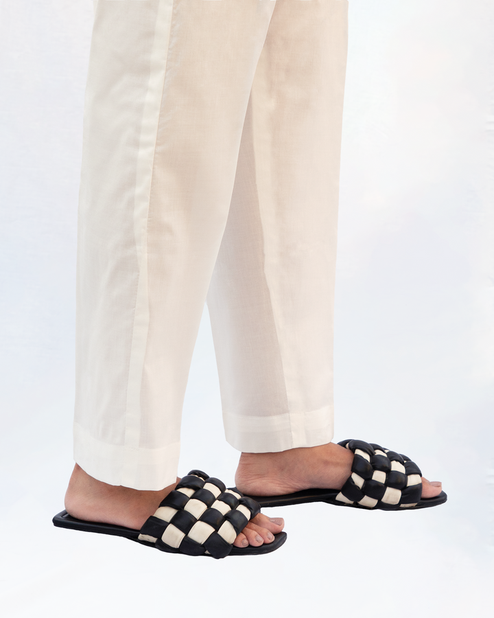 White Plain Straight Trouser