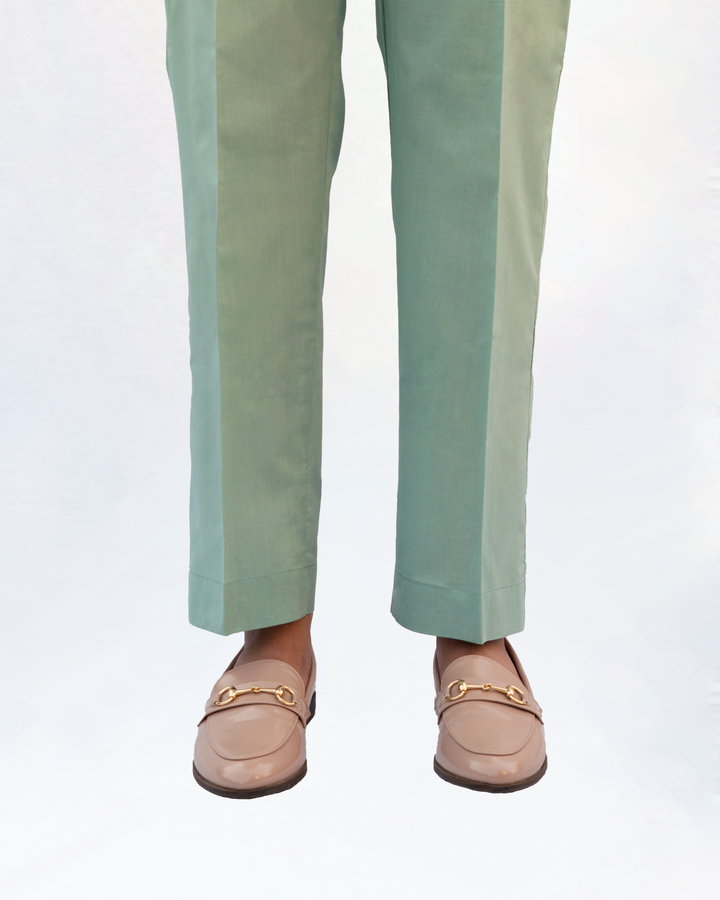 Turquoise Plain Straight Trouser