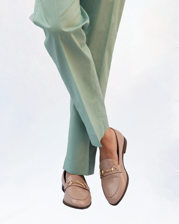 Turquoise Plain Straight Trouser