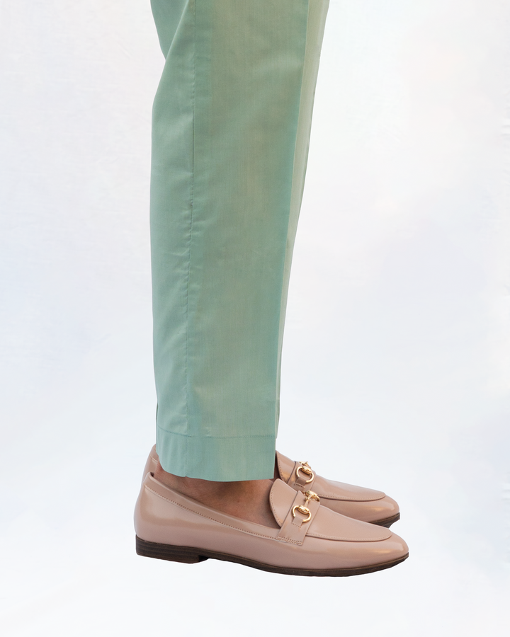 Turquoise Plain Straight Trouser