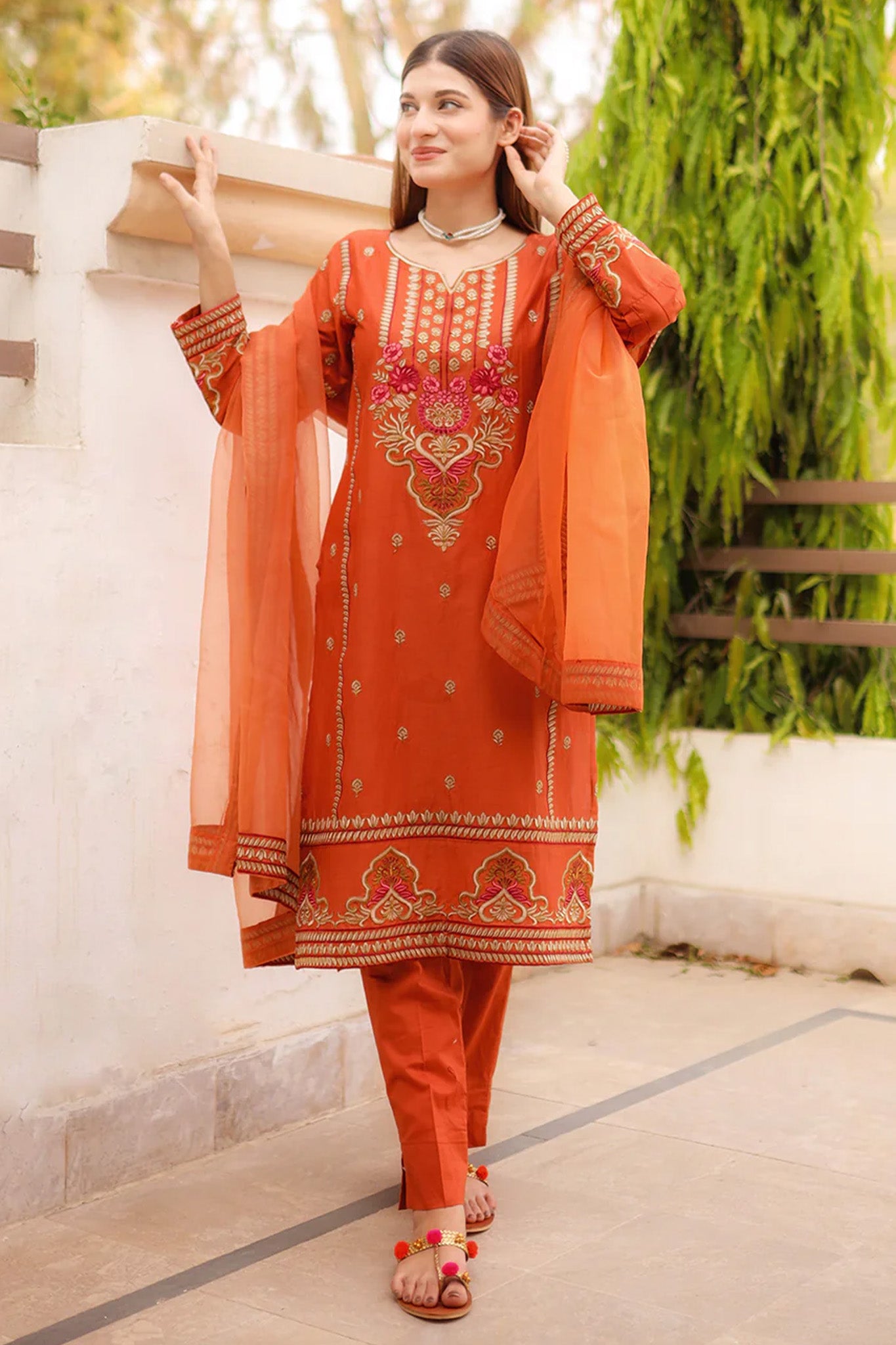 Buy Excellent Red Silk Designer Plazo Salwar Suit With Maslin Dupatta at  best price - Gitanjali Fashions